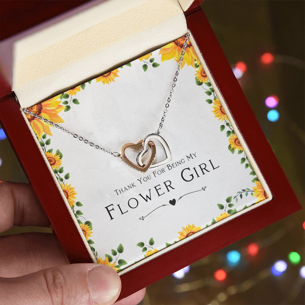 Best Gifts 305 - Flower Girl Necklace Gift – Interlocking Hearts CZ Jewelry