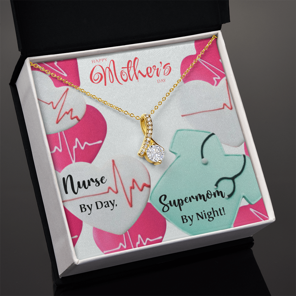 Best Gifts 305 - Happy Mother's Day Nurse Necklace - Nurse By Day Supermom By Night Pendant