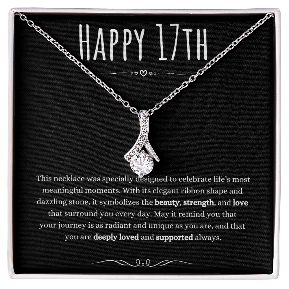 Best Gifts 305 17th Birthday Necklace for Her – Elegant Ribbon Pendant