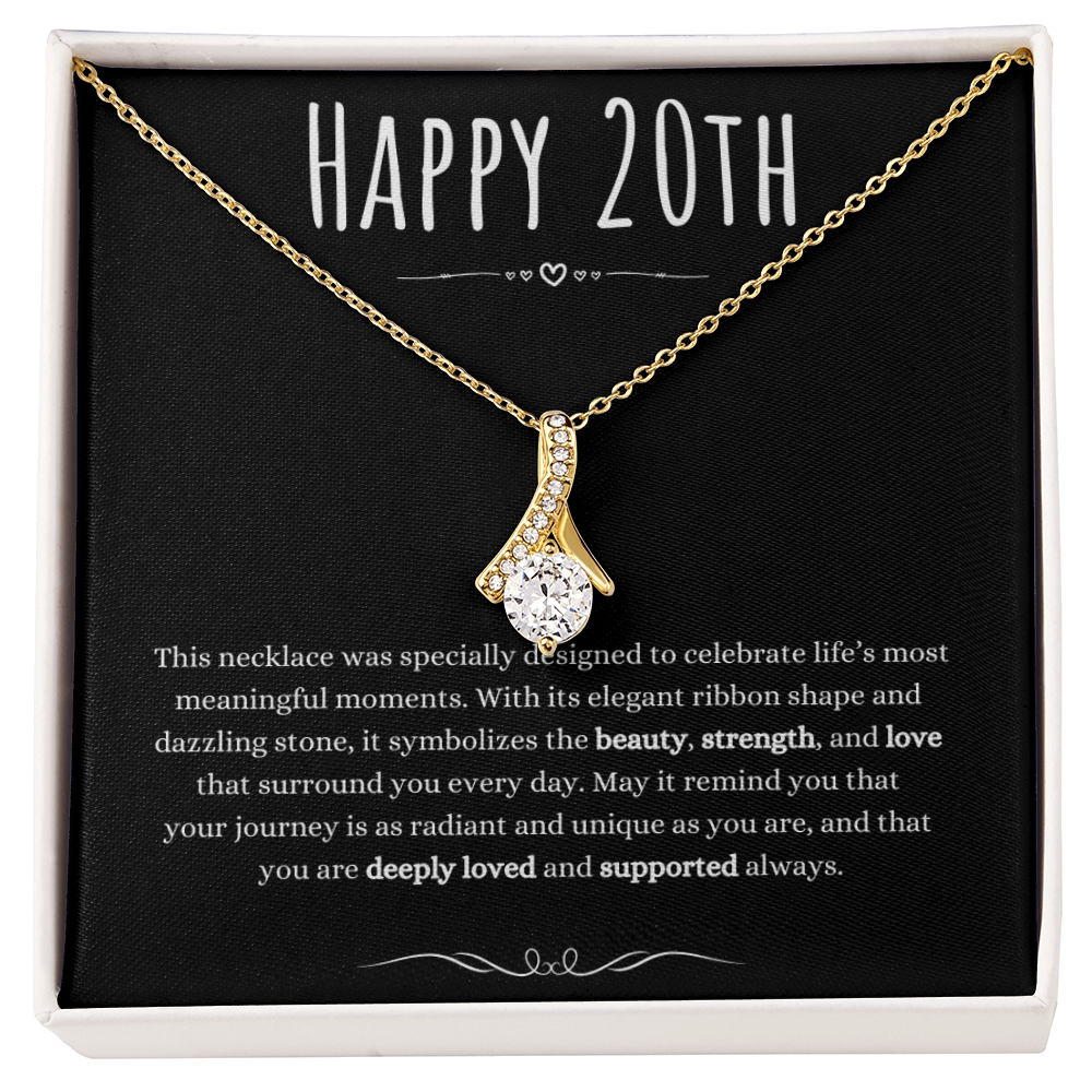 Best Gifts 305 20th Birthday Necklace for Her – Elegant Ribbon Pendant