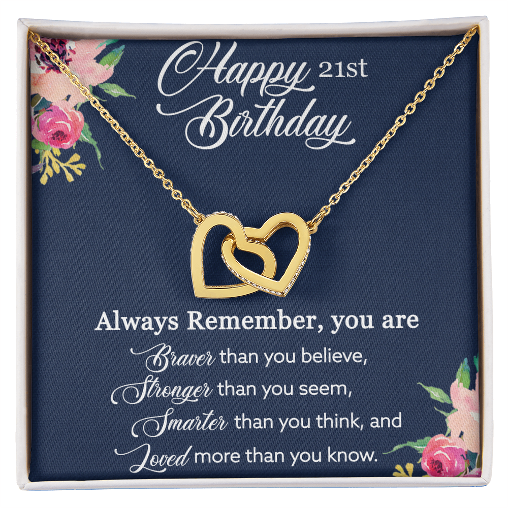 Best Gifts 305 21st Birthday Gift for Her Inspirational Interlocking Hearts Necklace