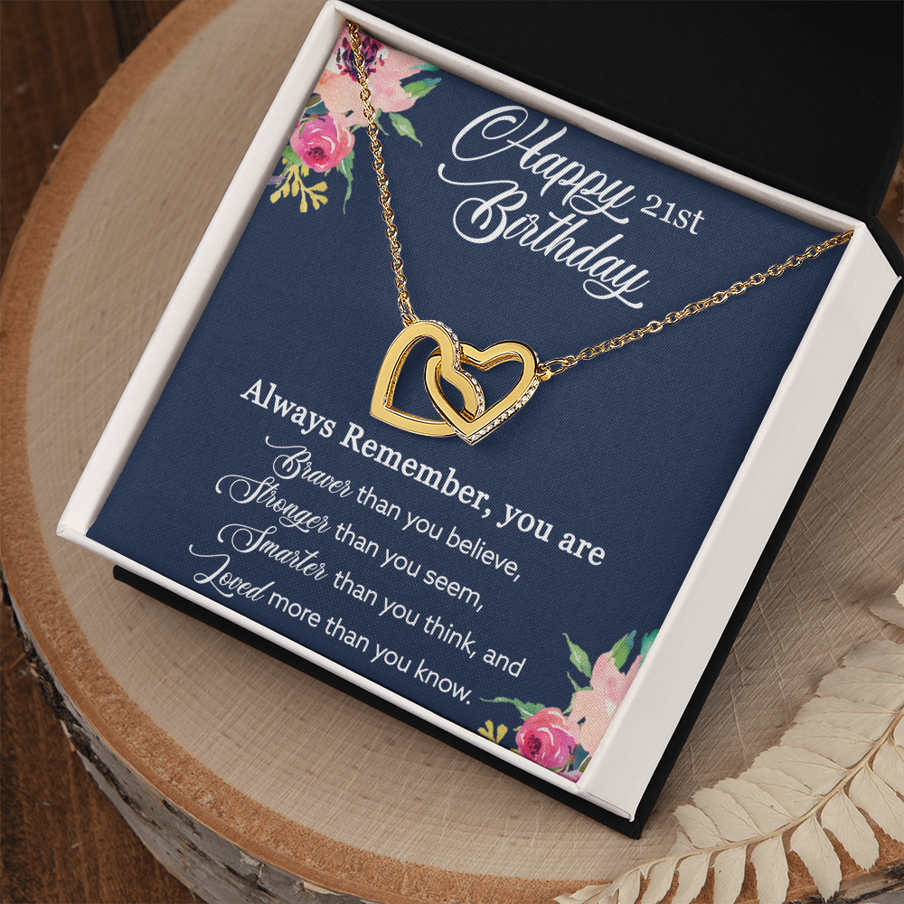Best Gifts 305 21st Birthday Gift for Her Inspirational Interlocking Hearts Necklace