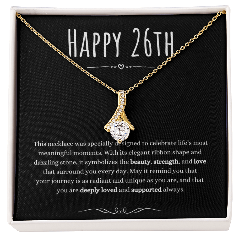 Best Gifts 305 26th Birthday Necklace for Her – Elegant Ribbon Pendant