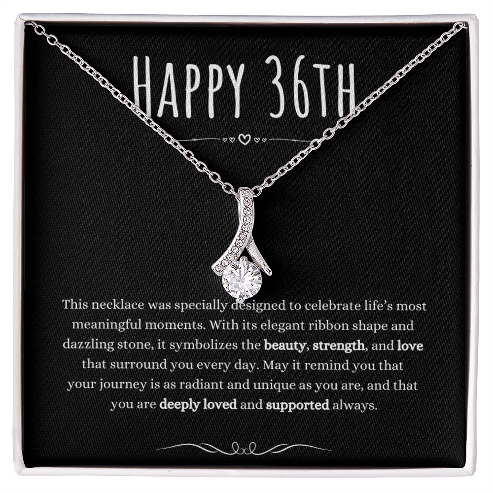 Best Gifts 305 36th Birthday Necklace for Her – Elegant Ribbon Pendant