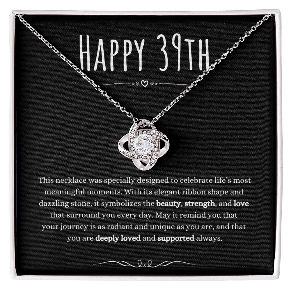 Christian Gifts 305 39th Birthday Gifts for Her Love Knot Necklace CZ Pendant