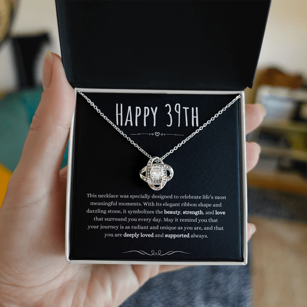 Christian Gifts 305 39th Birthday Gifts for Her Love Knot Necklace CZ Pendant
