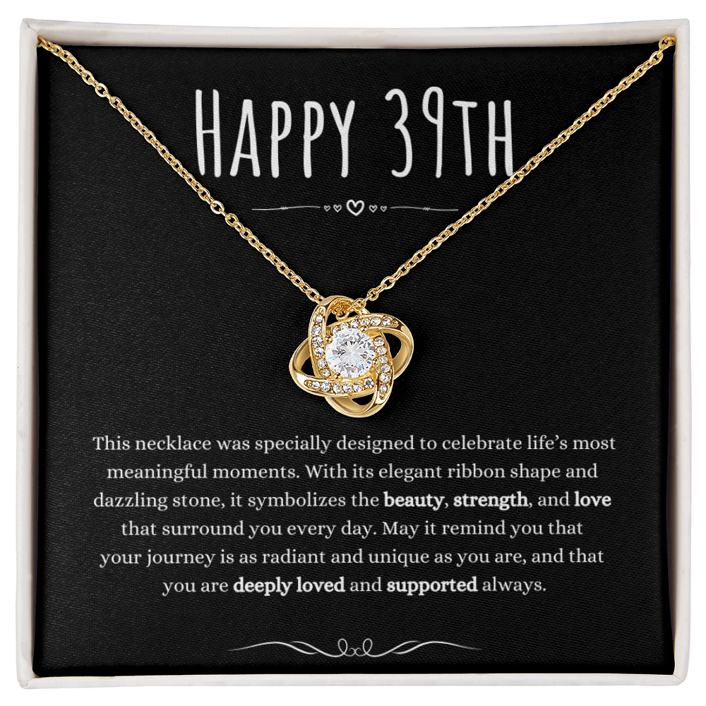 Christian Gifts 305 39th Birthday Gifts for Her Love Knot Necklace CZ Pendant