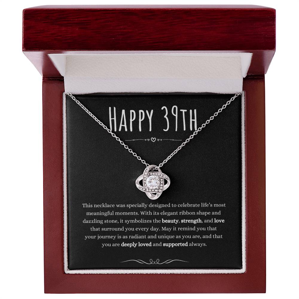 Christian Gifts 305 39th Birthday Gifts for Her Love Knot Necklace CZ Pendant