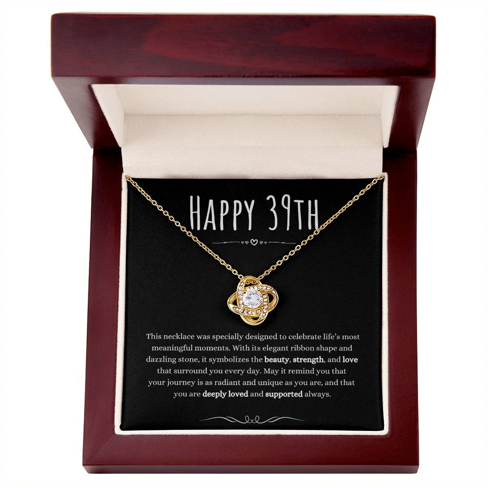 Christian Gifts 305 39th Birthday Gifts for Her Love Knot Necklace CZ Pendant