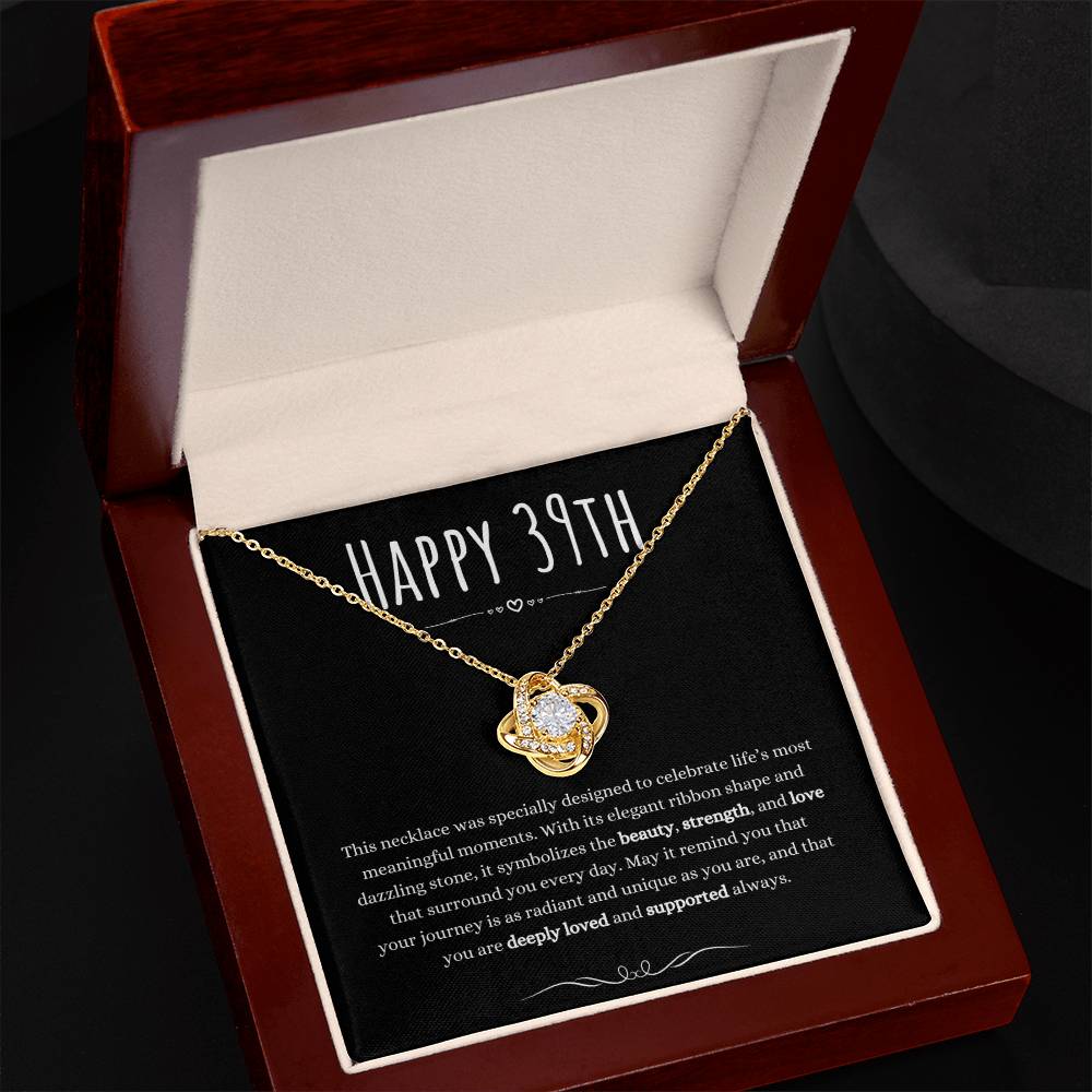 Christian Gifts 305 39th Birthday Gifts for Her Love Knot Necklace CZ Pendant