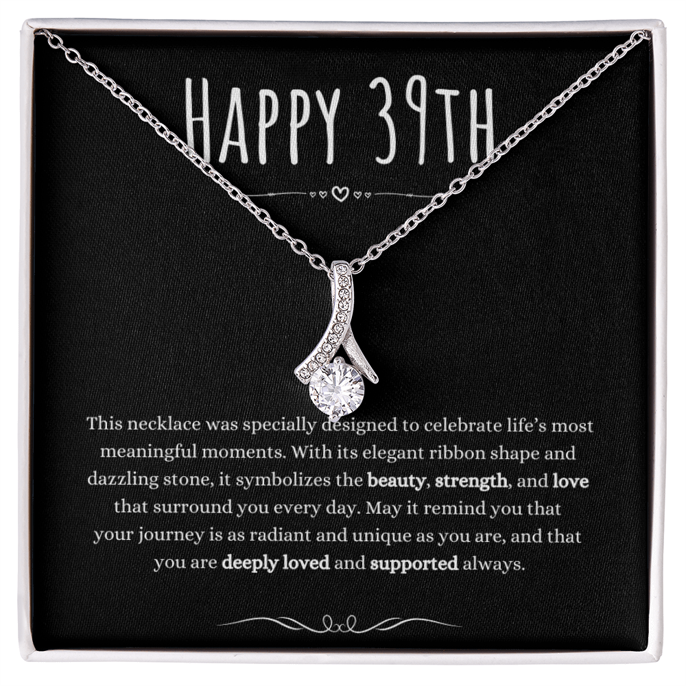 Best Gifts 305 39th Birthday Necklace for Her – Elegant Ribbon Pendant