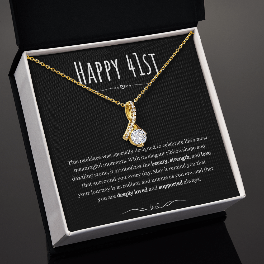 Best Gifts 305 41st Birthday Necklace for Her – Elegant Ribbon Pendant