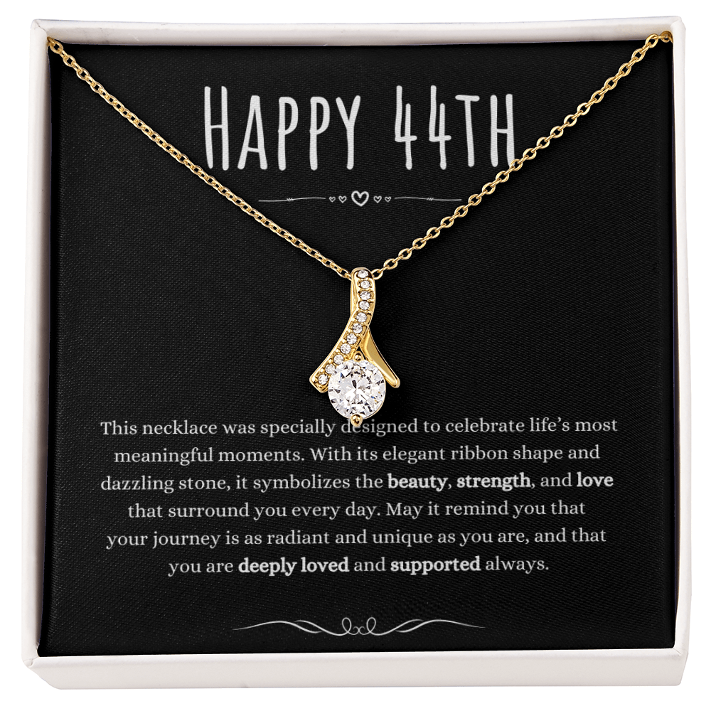 Best Gifts 305 44th Birthday Necklace for Her – Elegant Ribbon Pendant