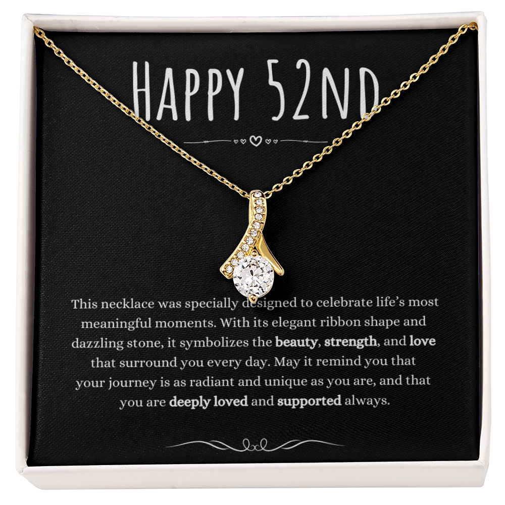 Best Gifts 305 52nd Birthday Necklace for Her – Elegant Ribbon Pendant