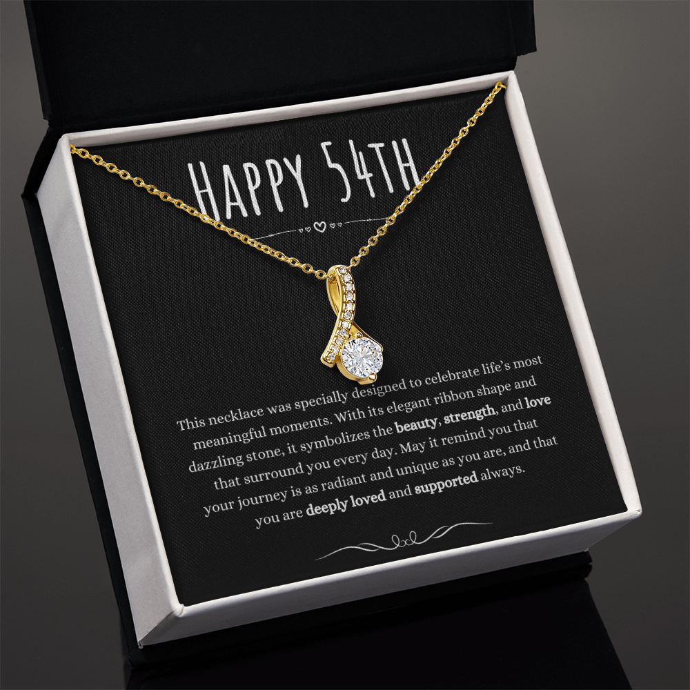 Best Gifts 305 54th Birthday Necklace for Her – Elegant Ribbon Pendant