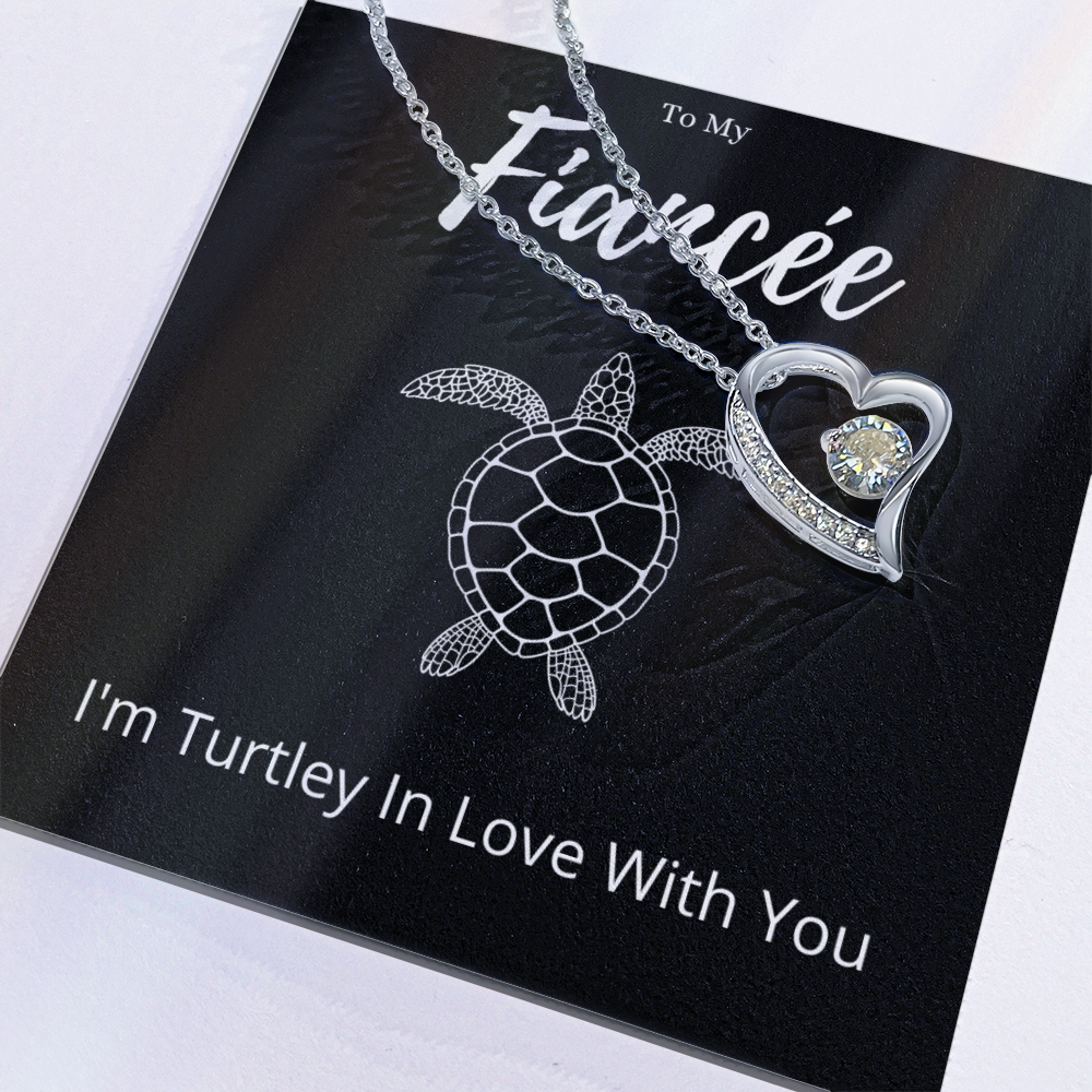 Best Gifts 305 Fiancée Turtle Pun Necklace Funny Romantic Heart Gift