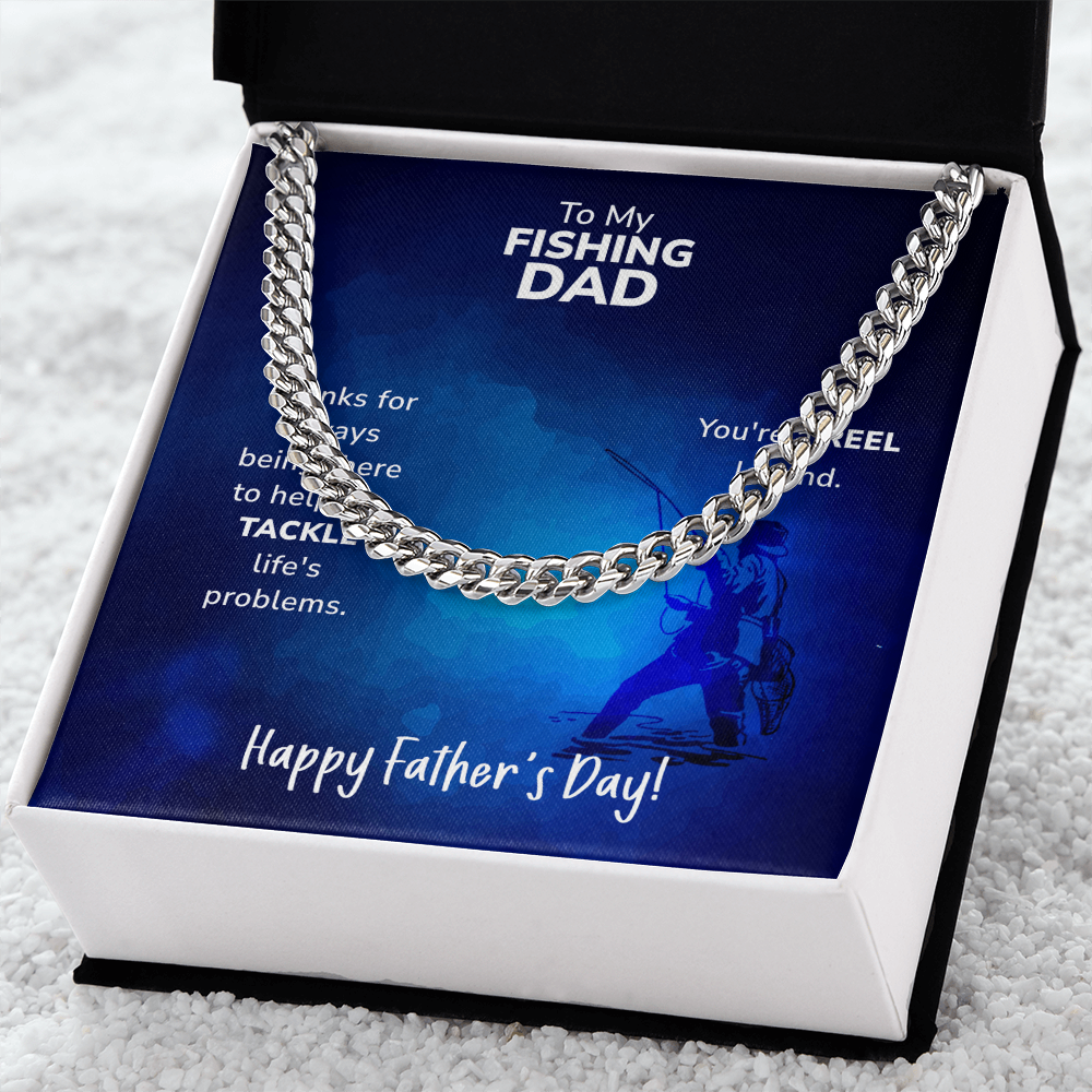 Best Gifts 305 Fishing Dad Cuban Link Necklace – Father’s Day Gift