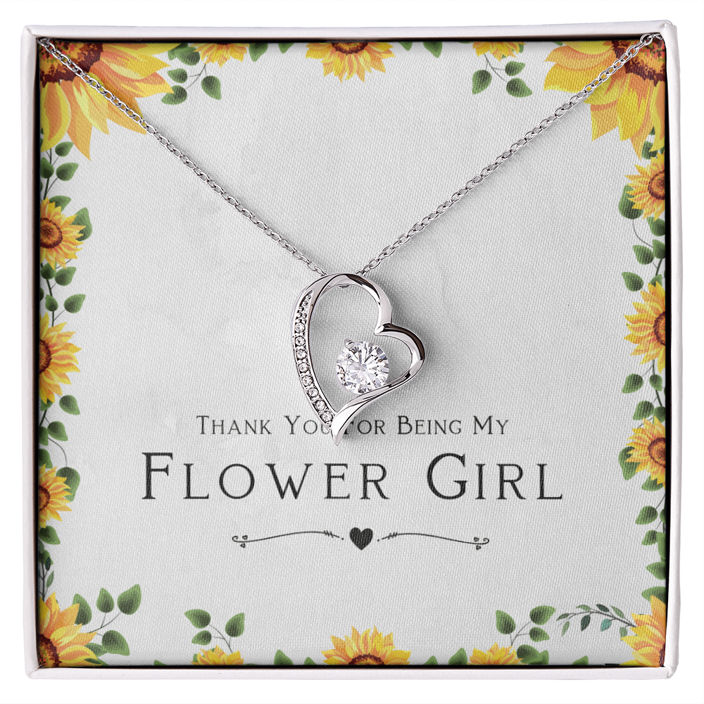 Best Gifts 305 Flower Girl Necklace Gift Forever Love Heart Jewelry