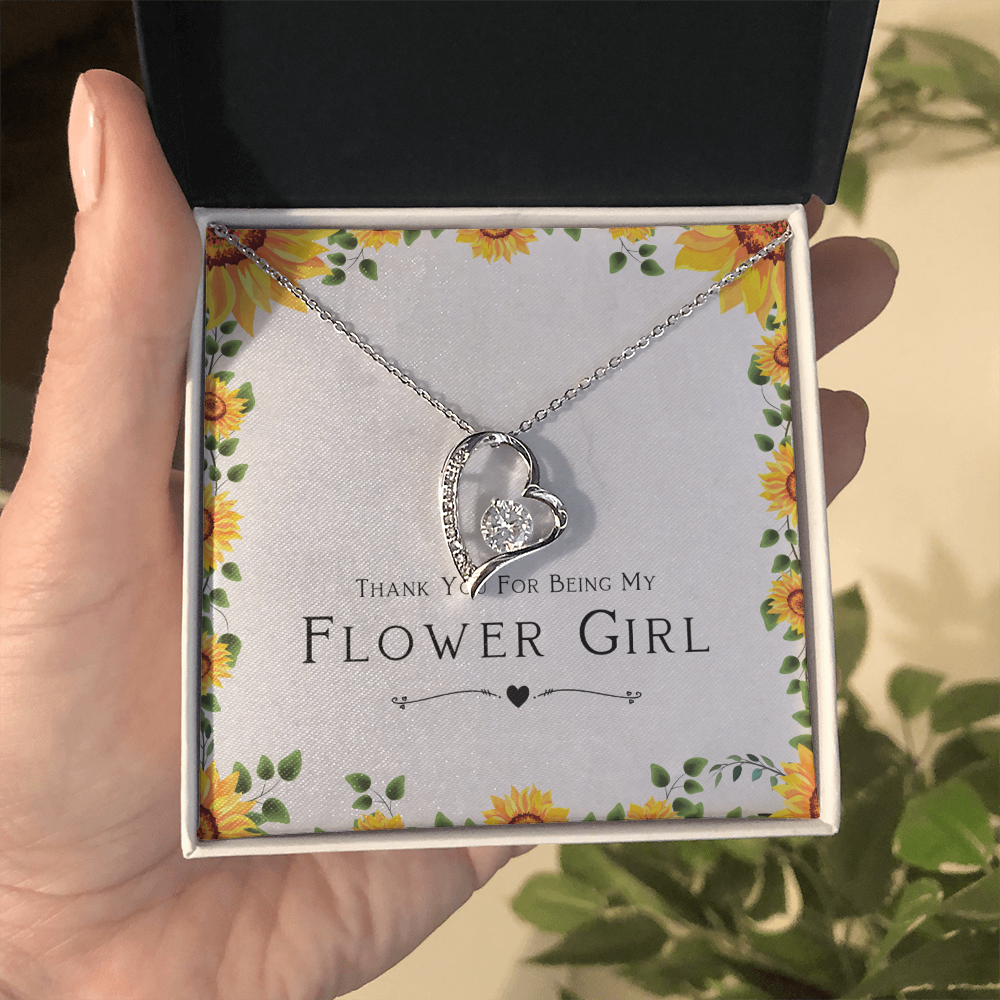 Best Gifts 305 Flower Girl Necklace Gift Forever Love Heart Jewelry