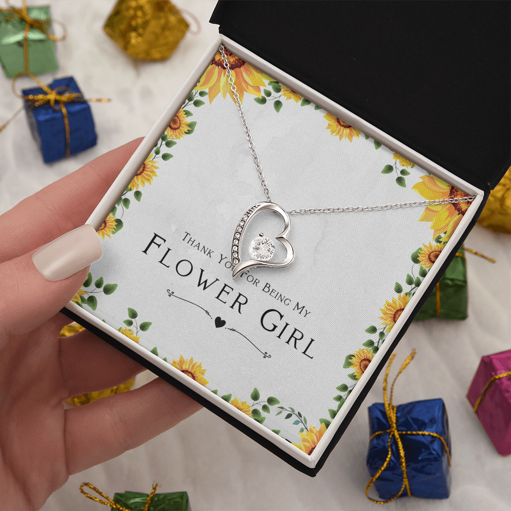 Best Gifts 305 Flower Girl Necklace Gift Forever Love Heart Jewelry