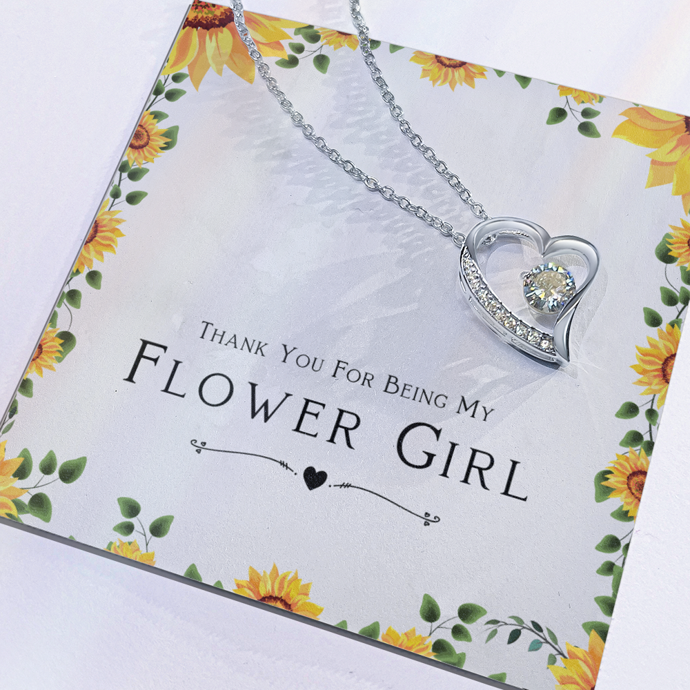 Best Gifts 305 Flower Girl Necklace Gift Forever Love Heart Jewelry