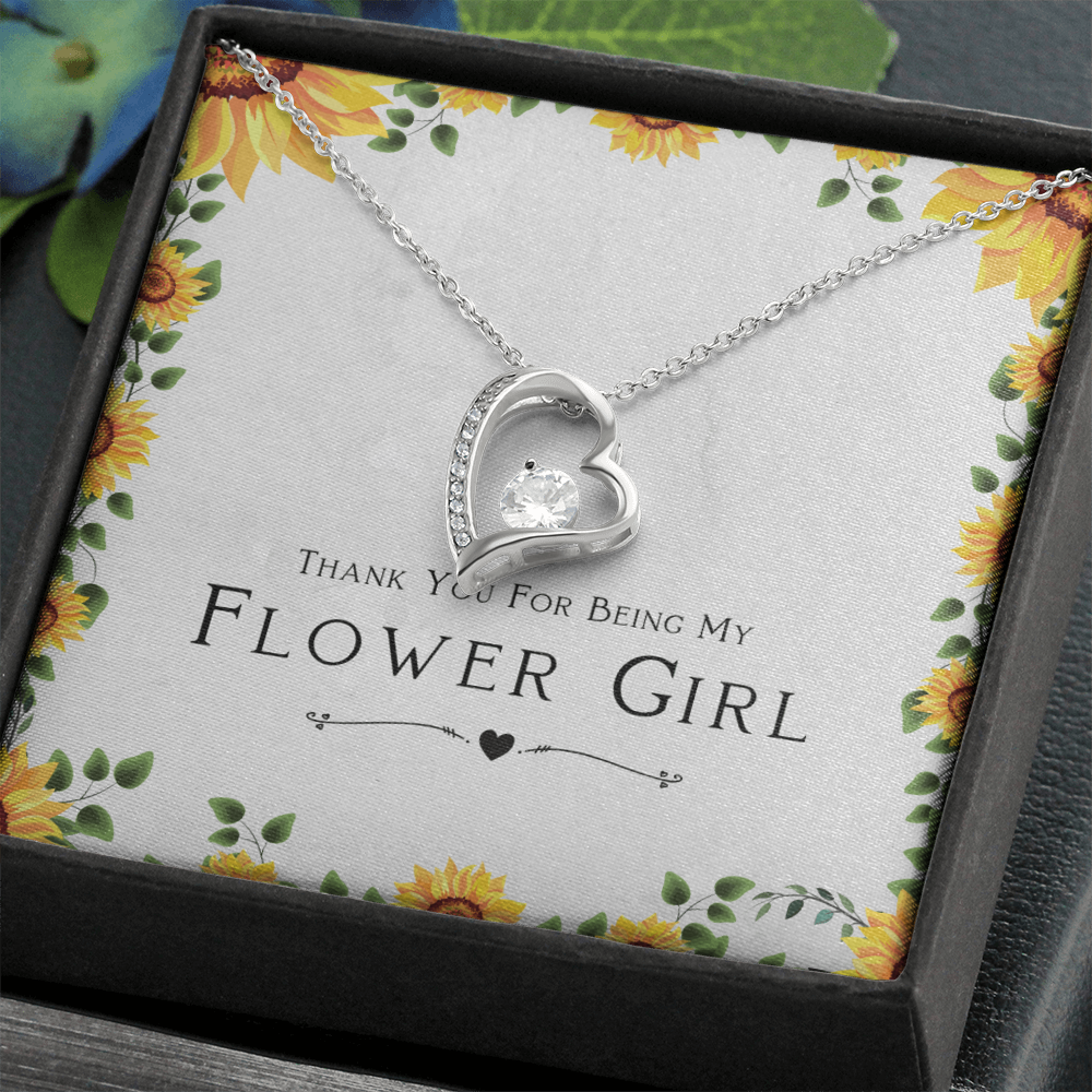 Best Gifts 305 Flower Girl Necklace Gift Forever Love Heart Jewelry