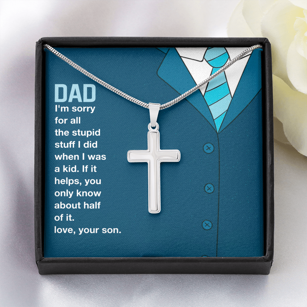 Best Gifts 305 Funny Dad Gift Cross Necklace from Son Faith Pendant