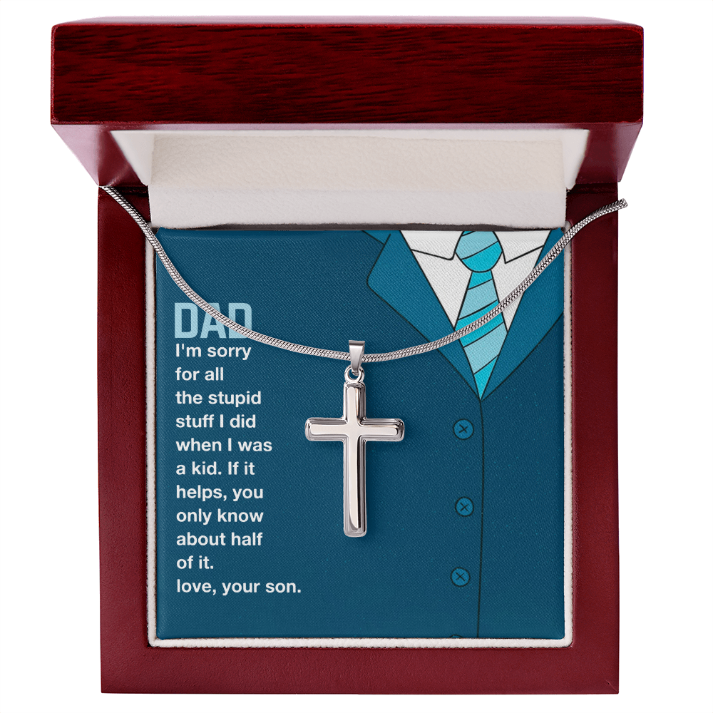 Best Gifts 305 Funny Dad Gift Cross Necklace from Son Faith Pendant
