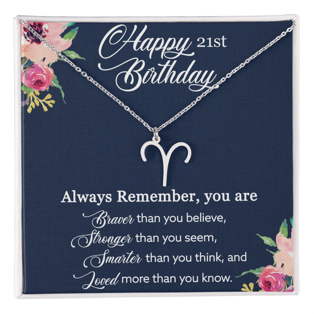 Best Gifts 305 Happy 21st Birthday Zodiac Necklace for Her