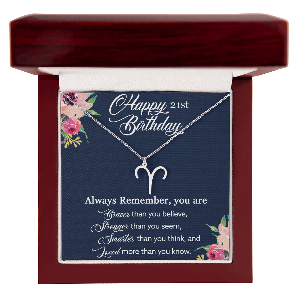 Best Gifts 305 Happy 21st Birthday Zodiac Necklace for Her