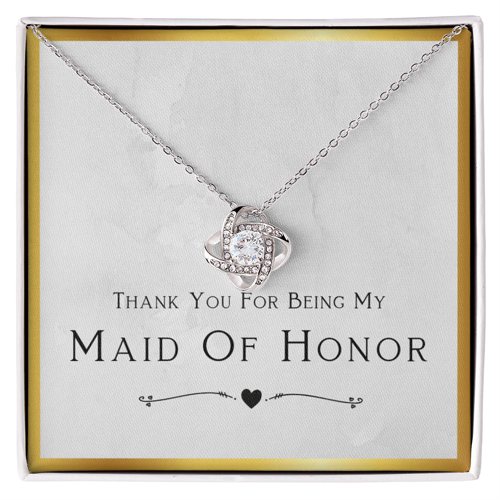 Best Gifts 305 Maid of Honor Love Knot Necklace Thank You Gift