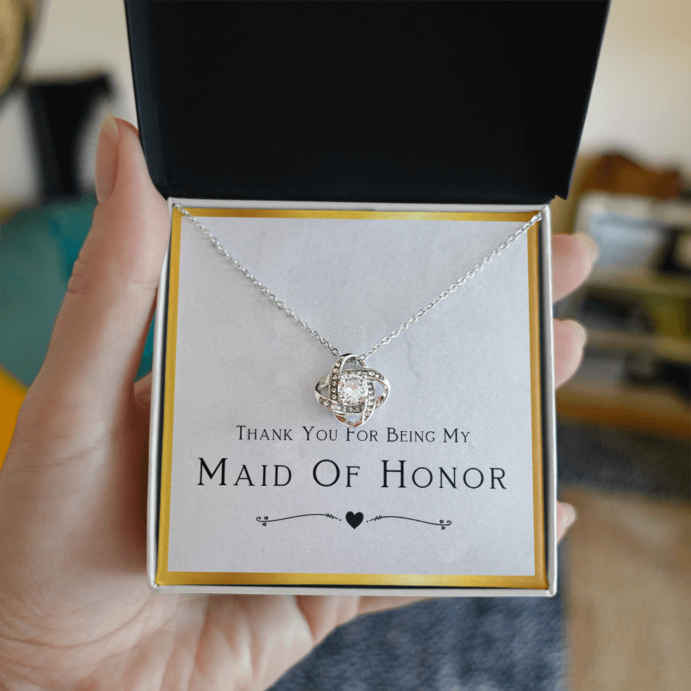 Best Gifts 305 Maid of Honor Love Knot Necklace Thank You Gift