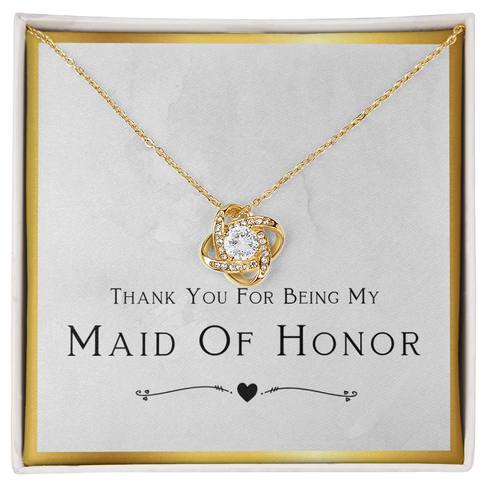Best Gifts 305 Maid of Honor Love Knot Necklace Thank You Gift