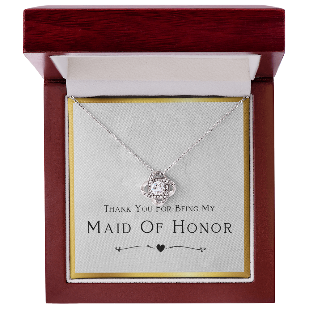 Best Gifts 305 Maid of Honor Love Knot Necklace Thank You Gift