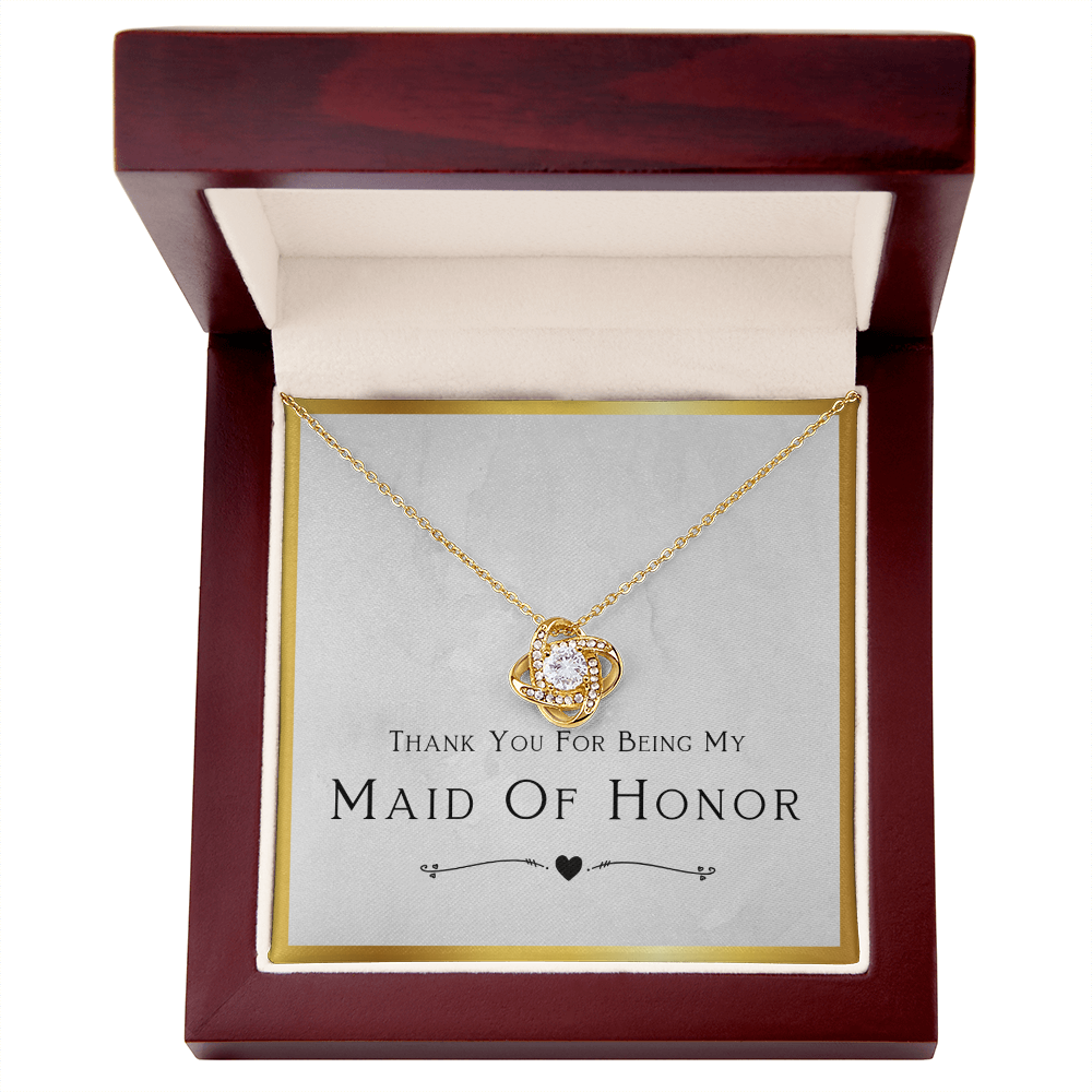 Best Gifts 305 Maid of Honor Love Knot Necklace Thank You Gift