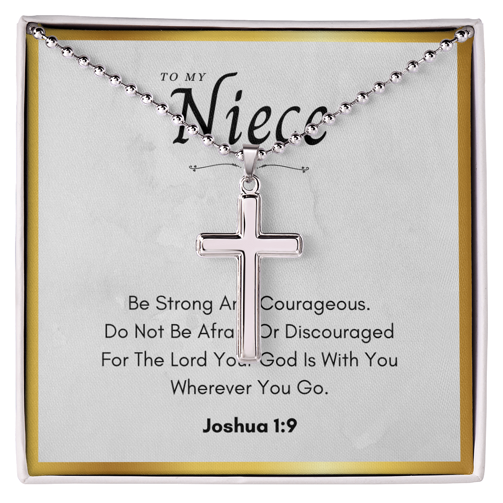 Best Gifts 305 To My Niece Cross Necklace Christian Gift Joshua 1:9