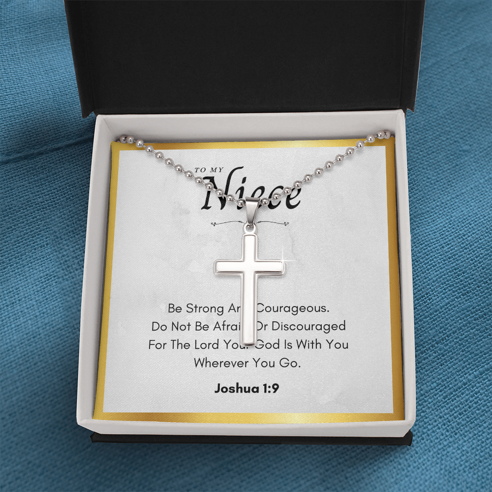 Best Gifts 305 To My Niece Cross Necklace Christian Gift Joshua 1:9