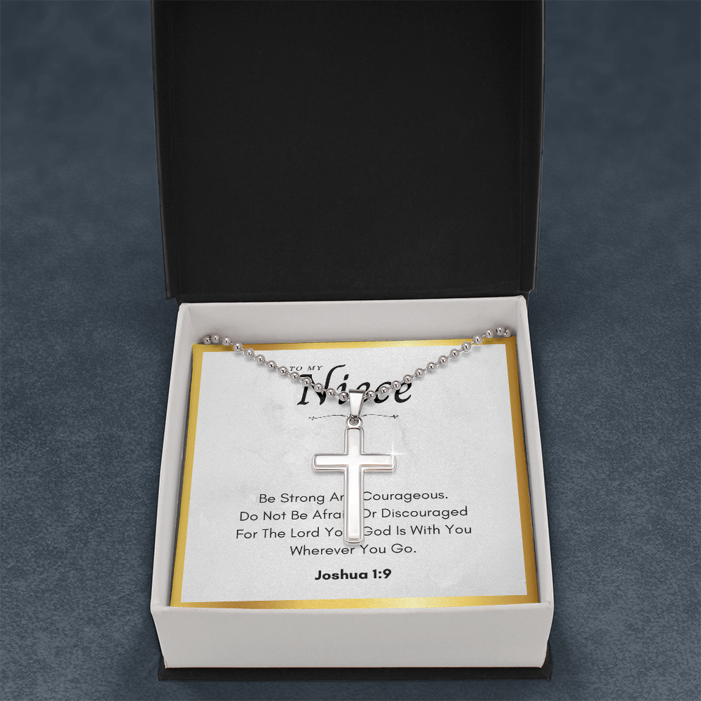 Best Gifts 305 To My Niece Cross Necklace Christian Gift Joshua 1:9