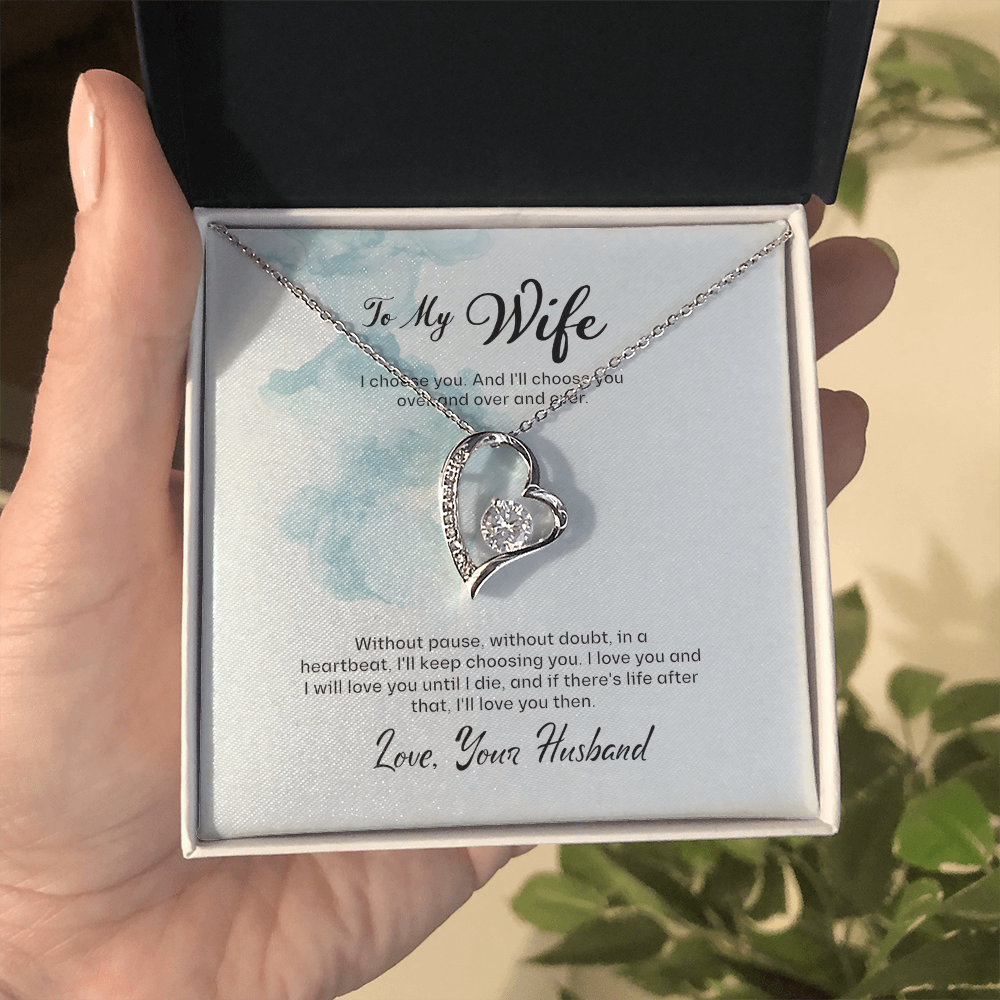 Forever Love Wife Gift Necklace with Heart Pendant