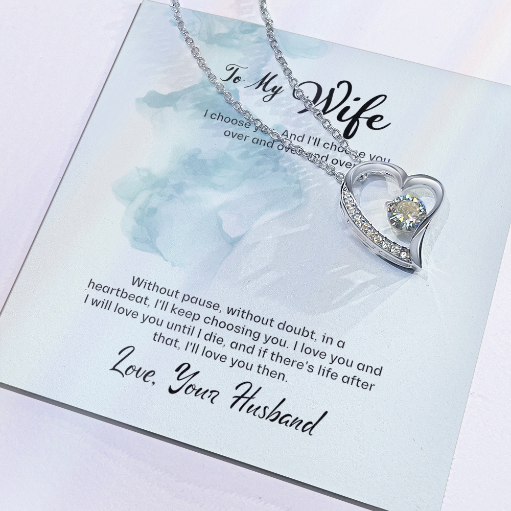 Forever Love Wife Gift Necklace with Heart Pendant