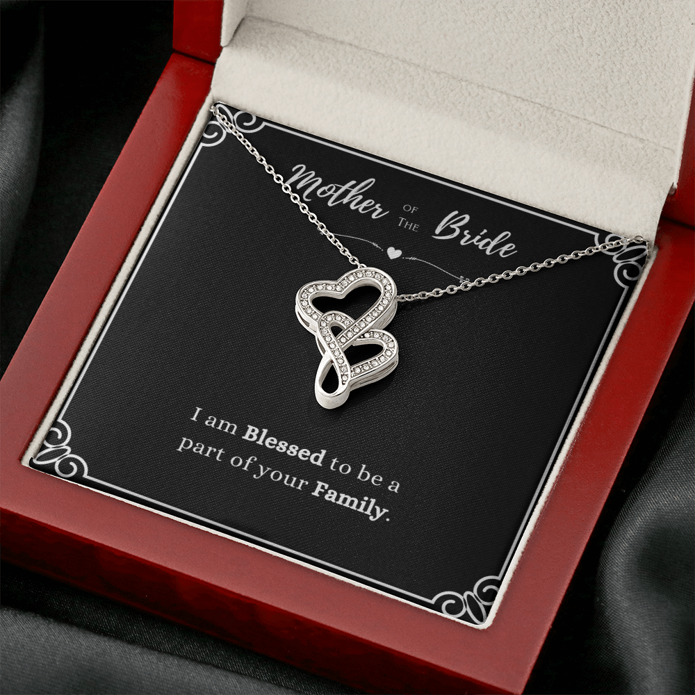 Mother Of The Bride Gift, From Groom, Blessed To Be Part Of Your Family - Heart-to-Heart Pendant Necklace With Message Card by Best Gifts 305