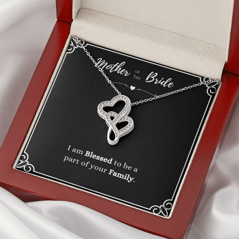 Mother Of The Bride Gift, From Groom, Blessed To Be Part Of Your Family - Heart-to-Heart Pendant Necklace With Message Card by Best Gifts 305
