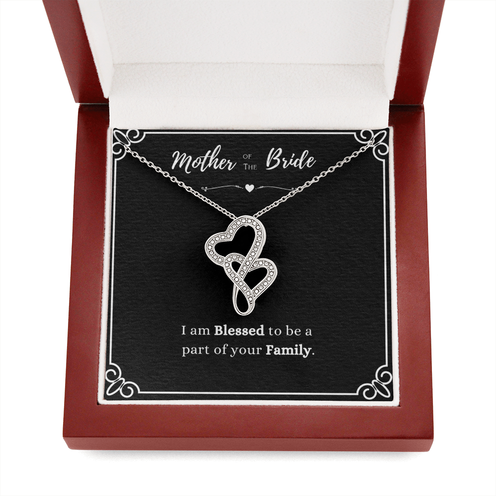 Mother Of The Bride Gift, From Groom, Blessed To Be Part Of Your Family - Heart-to-Heart Pendant Necklace With Message Card by Best Gifts 305