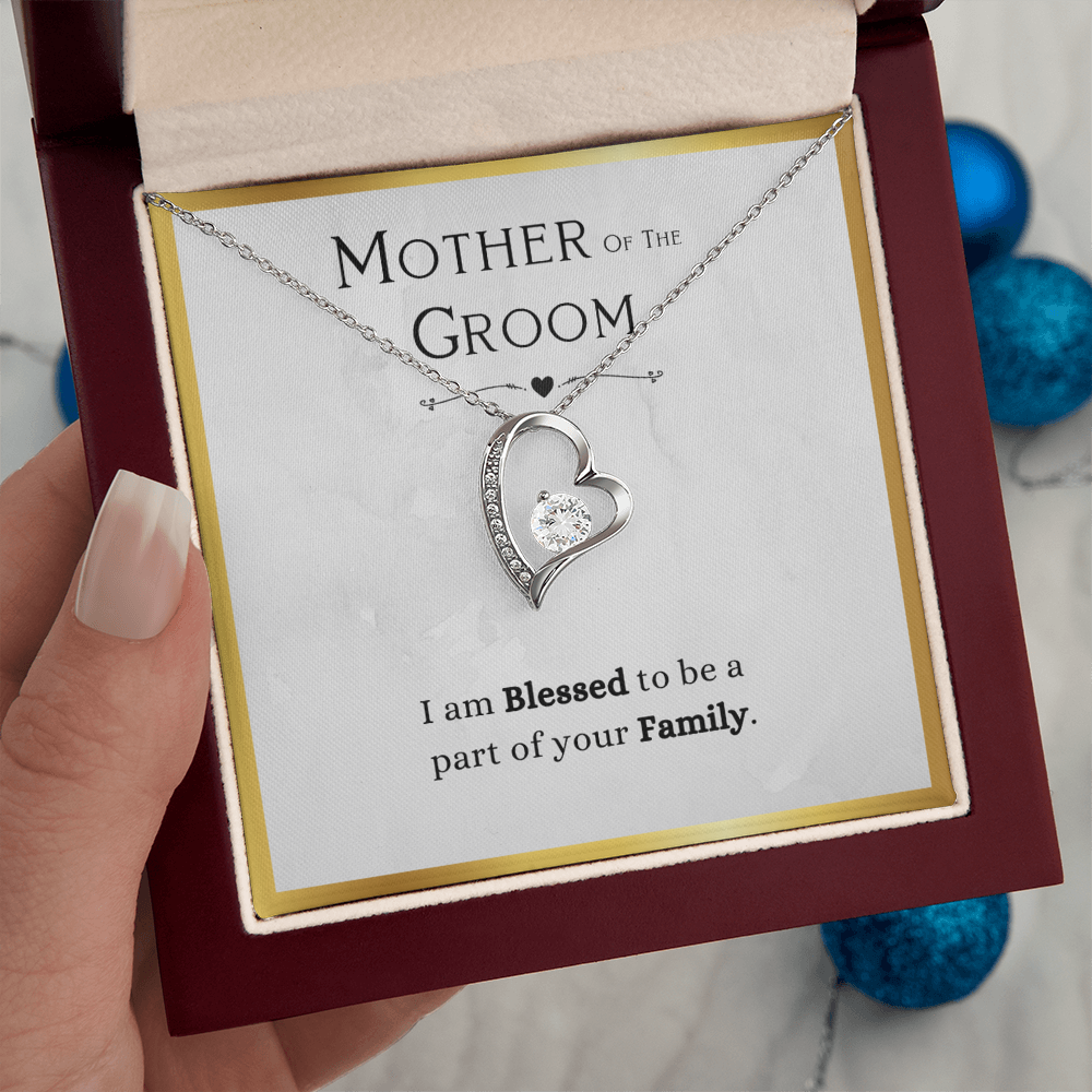 Mother Of The Groom Gift, From Bride, Blessed To Be Part Of Your Family - Forever Love Necklace With Message Card by Best Gifts 305