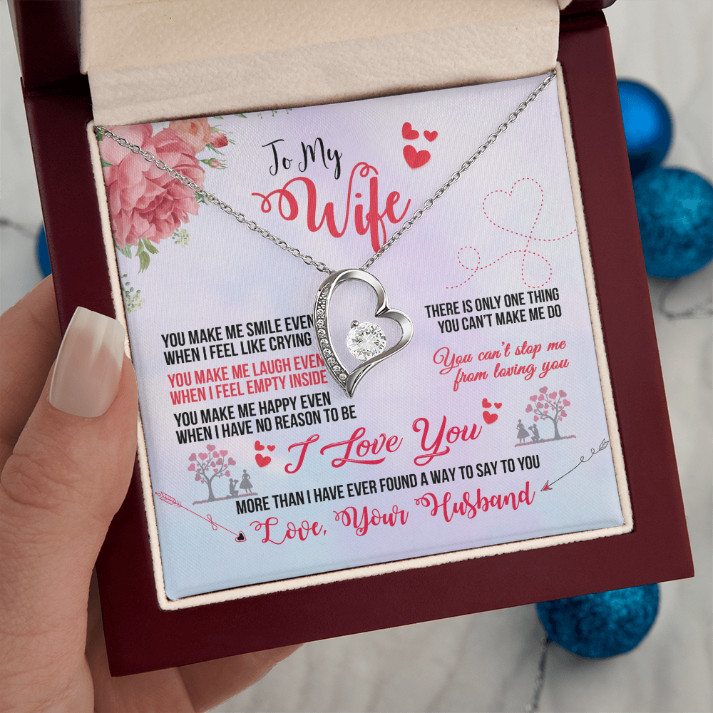 Wife Necklace from Husband | You Make Me Smile Forever Love Gift