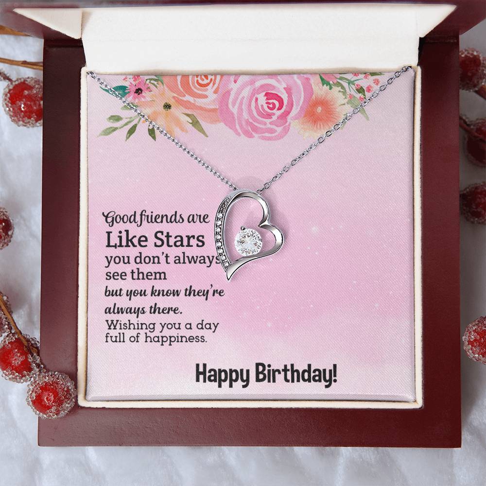 Happy Birthday To My Good Friend, Forever Love Necklace To My Friend, Friendship Jewelry Birthday Gift, Good Friends Are Like Stars by Best Gifts 305