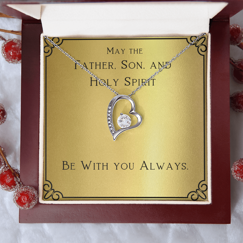 Christian Jewelry, For Women, Confirmation Gift For Girl, Gifts For Her, Holy Spirit Be With You, Catholic Gifts - Forever Love Necklace with Message Card by Best Gifts 305