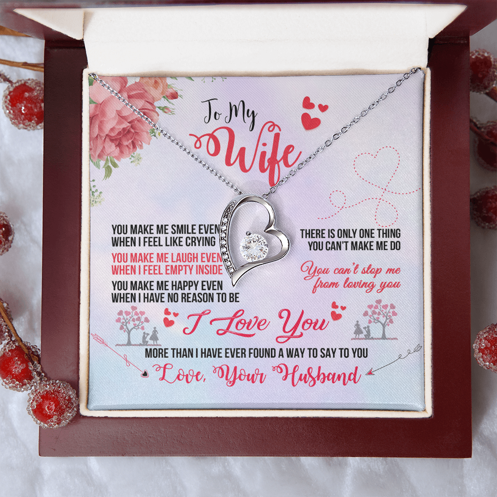 Wife Necklace from Husband | You Make Me Smile Forever Love Gift