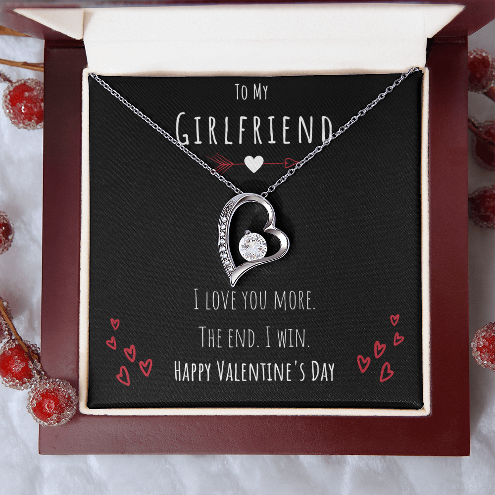 To My Girlfriend I Love You More Forever Love Necklace Jewelry Message Card Valentines Day Gift For Her From Boyfriend by Best Gifts 305