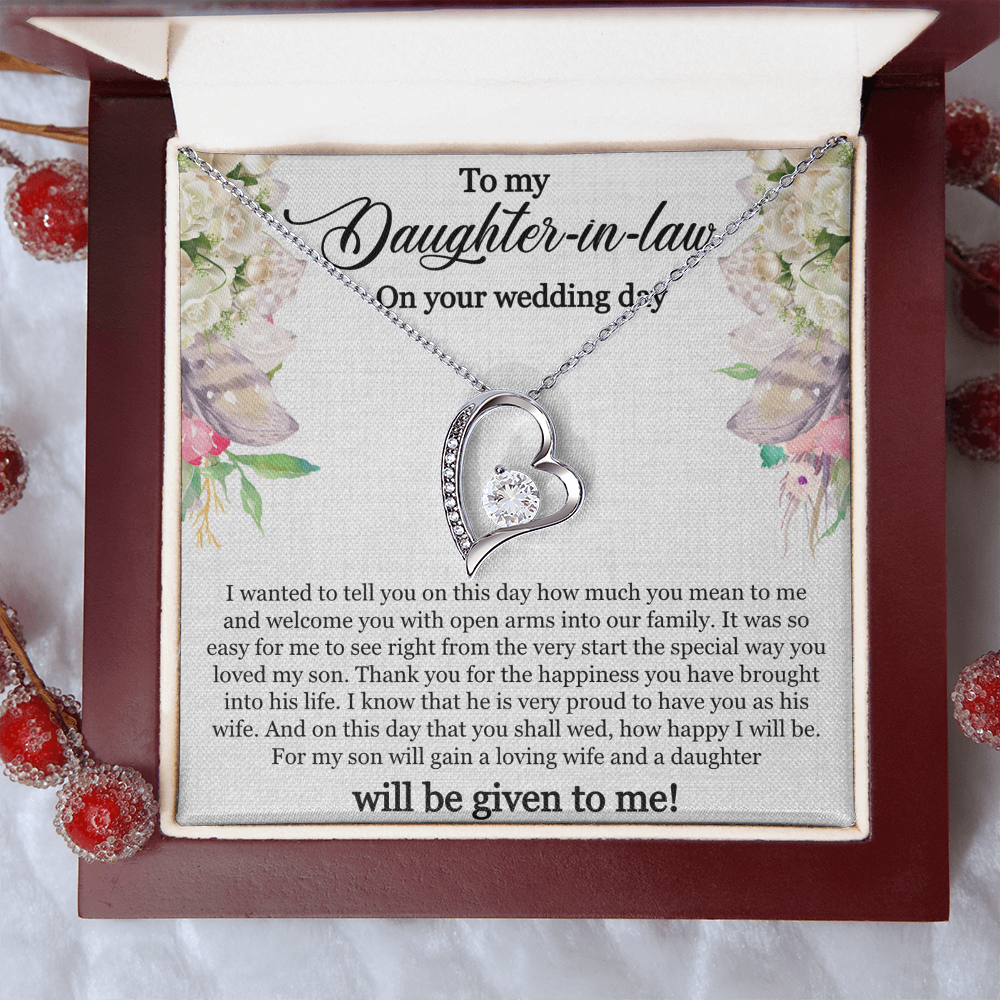 To My Daughter-In-Law, Forever Love Necklace For Daughter-In-Law, Welcome Gift For Daughter-In-Law, Jewelry Gift On Wedding Day by Best Gifts 305